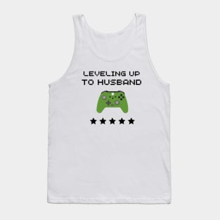 Leveling Up to Husband New Husband Gamer Gift Tank Top